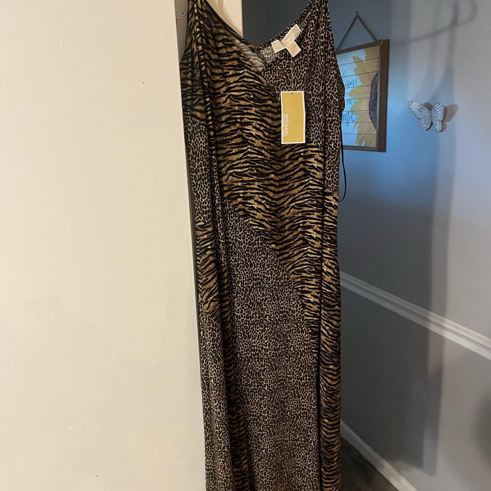 MICHAEL Michael Kors Dark Camel Animal Print Dress
